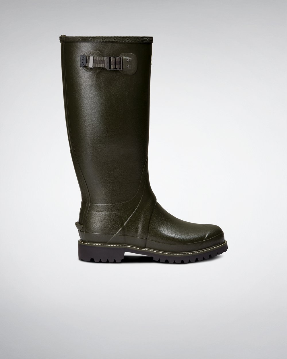 Mens Wide Fit Rain Boots - Hunter Balmoral (83QMOIZVE) - Dark Olive